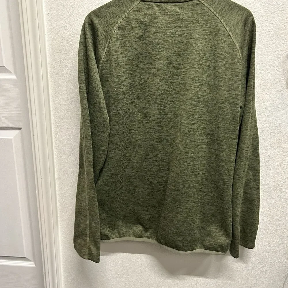 The North Face Sweater Men's Heather Large Green Fleece Lined Vineyard Quarter